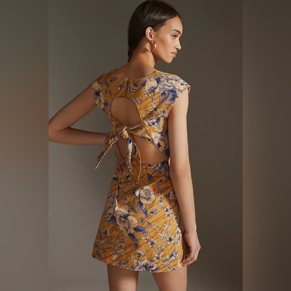 Anthropologie Tie-Back Utility Mini Dress - Picture 2 of 6